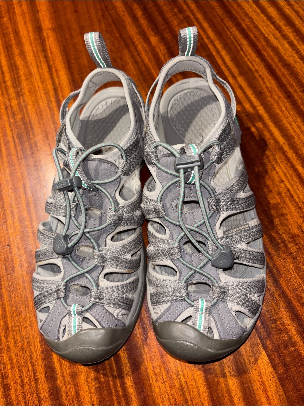 Keen Gray Sport Sandals with Mint Accents